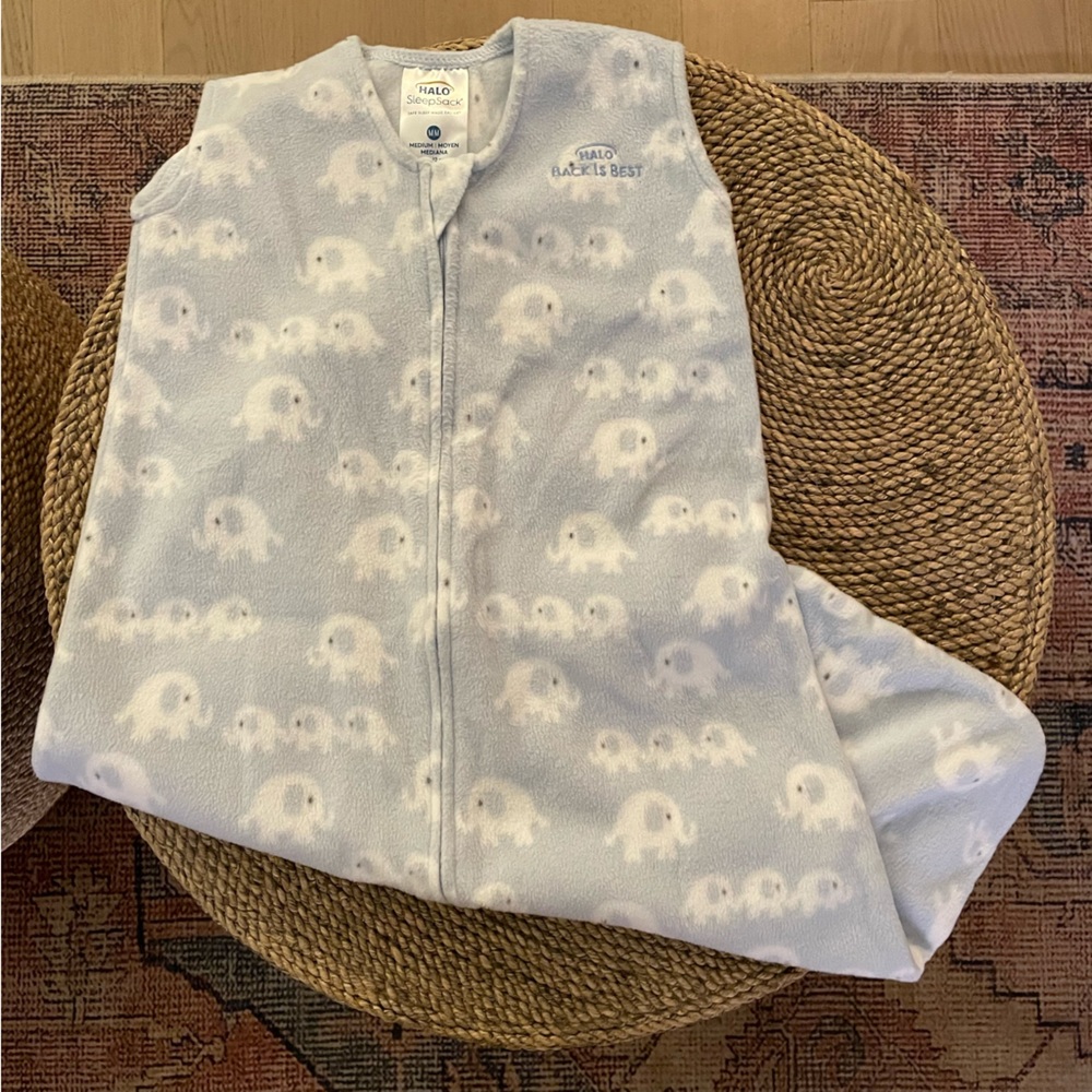 NWOT, Halo Fleece Sleep Sack Elephants, 6-12 M, Medium
